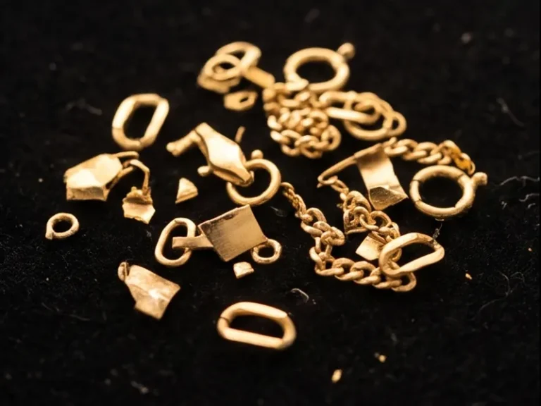 Peças de ouro quebradas